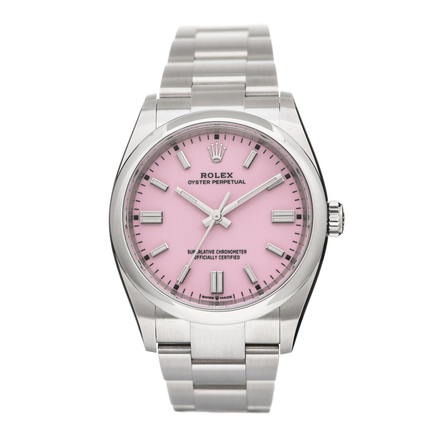 Stainless Steel 36mm Oyster Perpetual Watch Candy Pink 126000