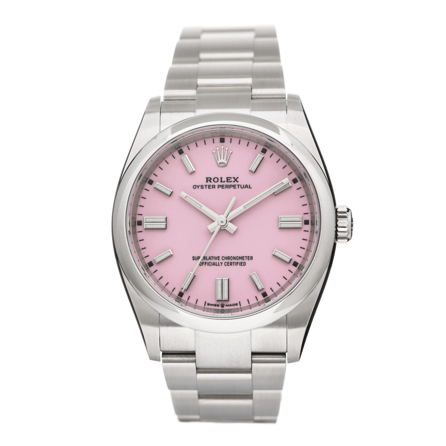 Rolex Stainless Steel 36mm Oyster Perpetual Watch Candy Pink 126000 1 of 5