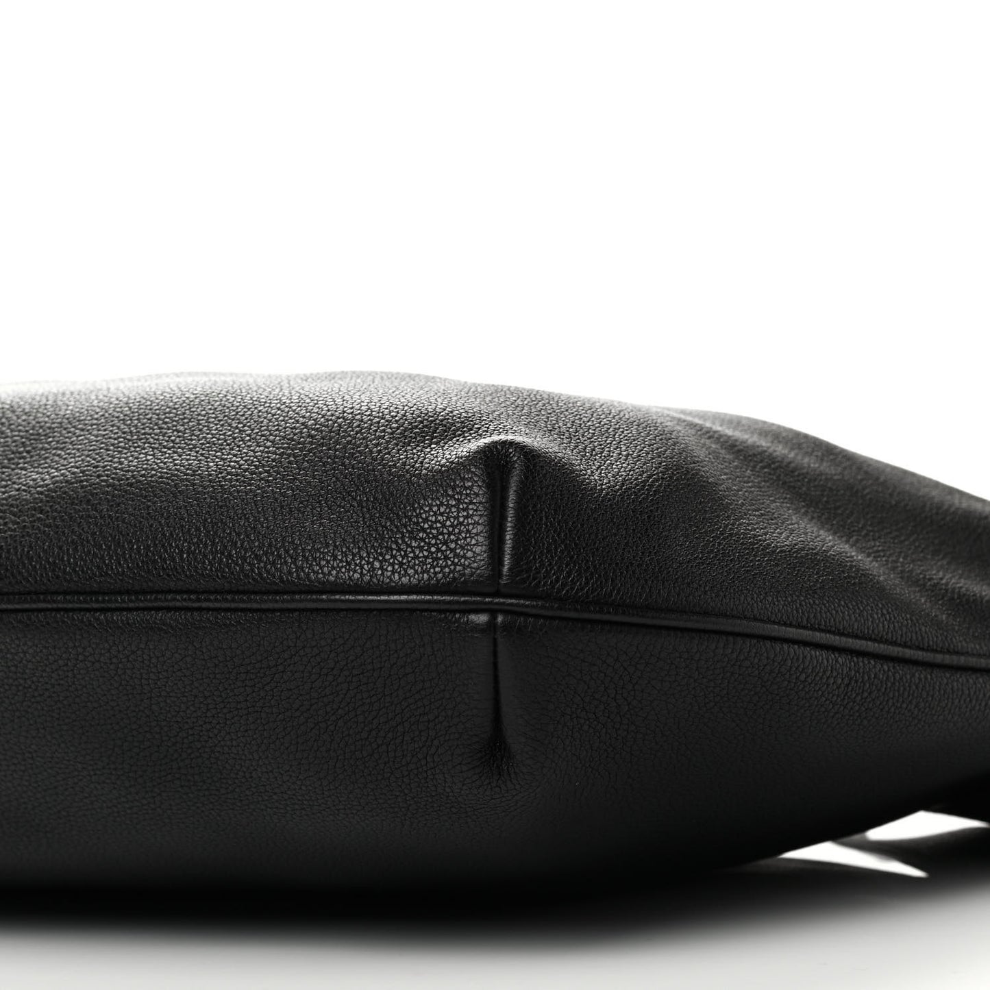 Grained Calfskin Logo Half Moon Hobo Black
