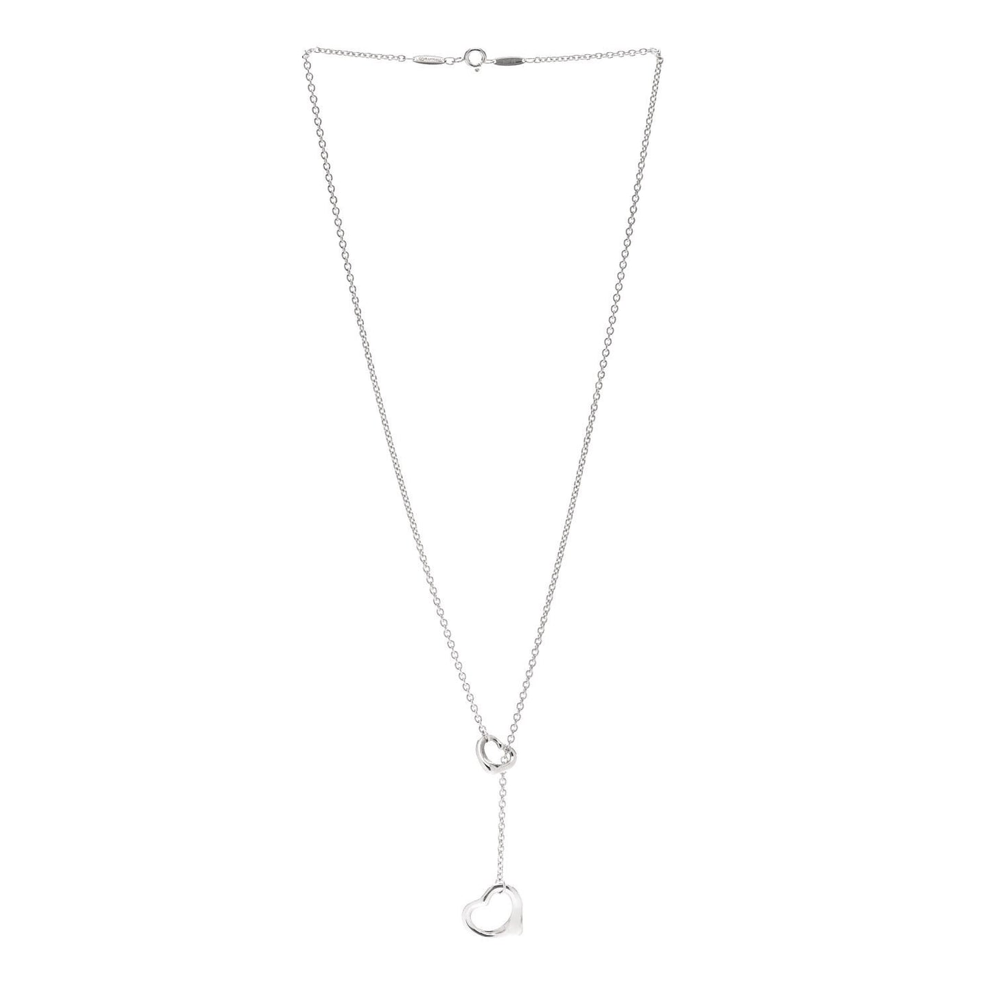 Sterling Silver Elsa Peretti Open Heart Lariat Necklace