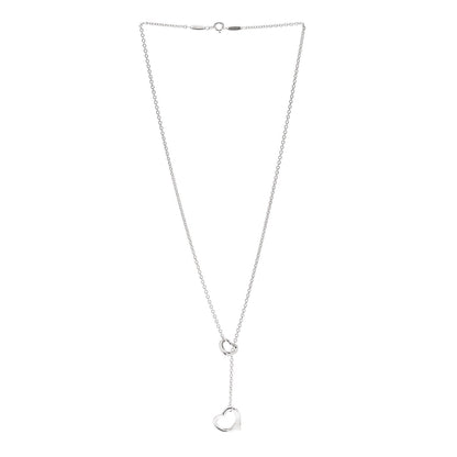 Tiffany Sterling Silver Elsa Peretti Open Heart Lariat Necklace 3 of 5