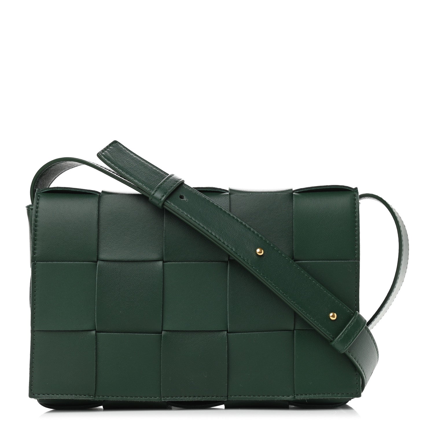 Bottega Veneta Lambskin Maxi Intrecciato Cassette Crossbody Bag Raintree Green 1 of 8