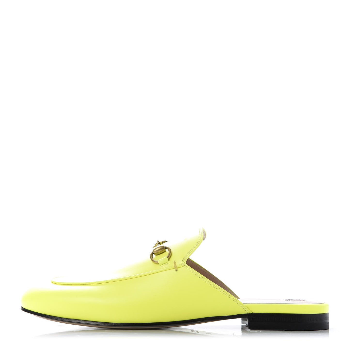 Calfskin Womens Princetown Slippers 38.5 Yellow Fluo