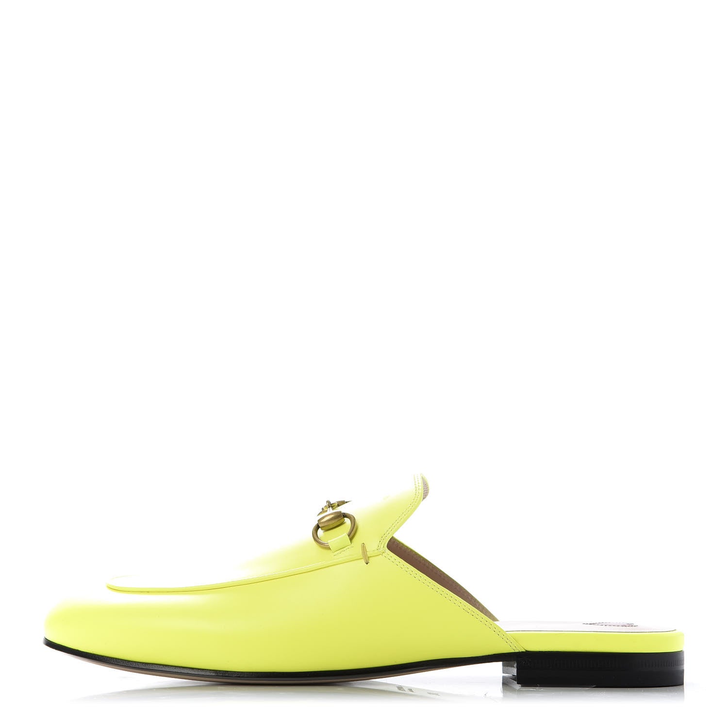 Gucci Calfskin Womens Princetown Slippers 38.5 Yellow Fluo 1 of 10