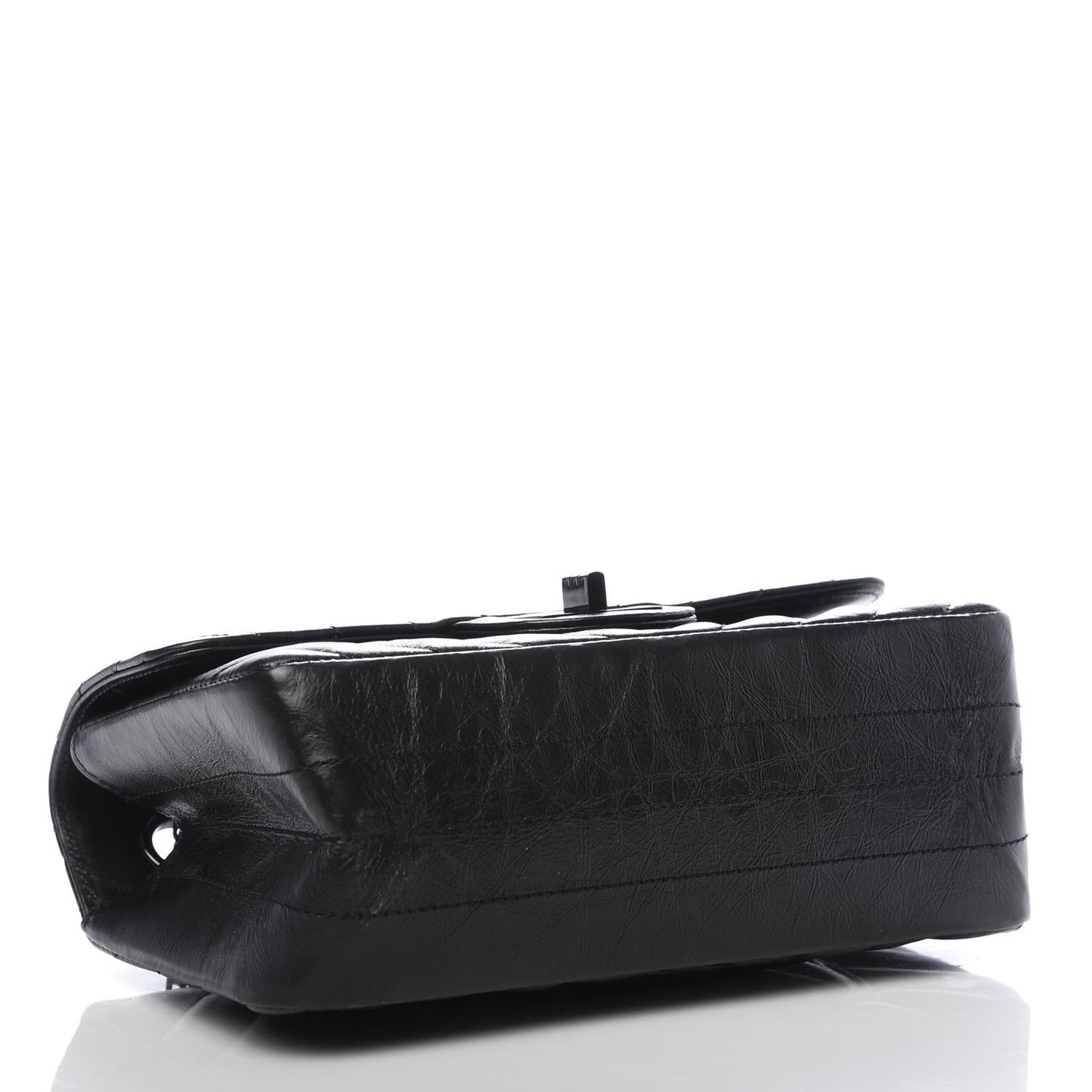 Aged Calfskin Chevron Quilted 2.55 Reissue Mini Flap So Black