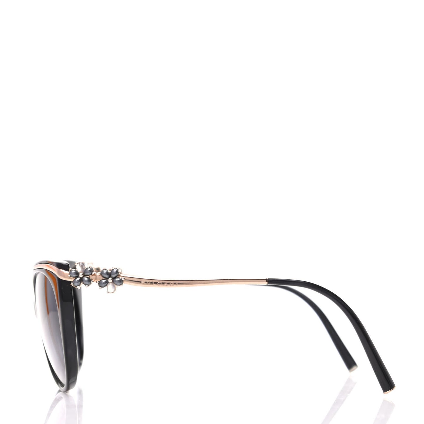 Acetate Crystal Flower Sunglasses 8089 Black