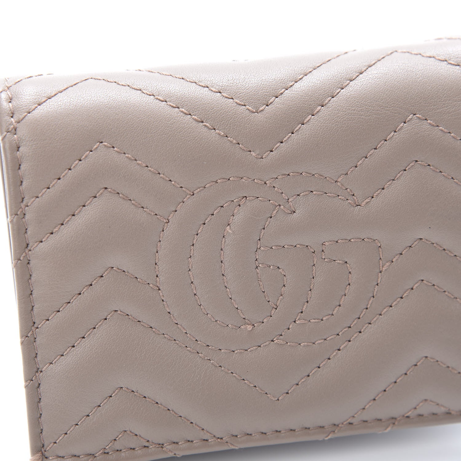 Gucci Calfskin Matelasse GG Marmont Card Case Wallet Porcelain Rose 10 of 10
