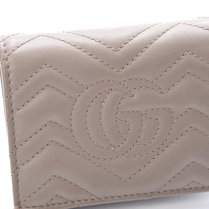 Gucci Calfskin Matelasse GG Marmont Card Case Wallet Porcelain Rose 10 of 10