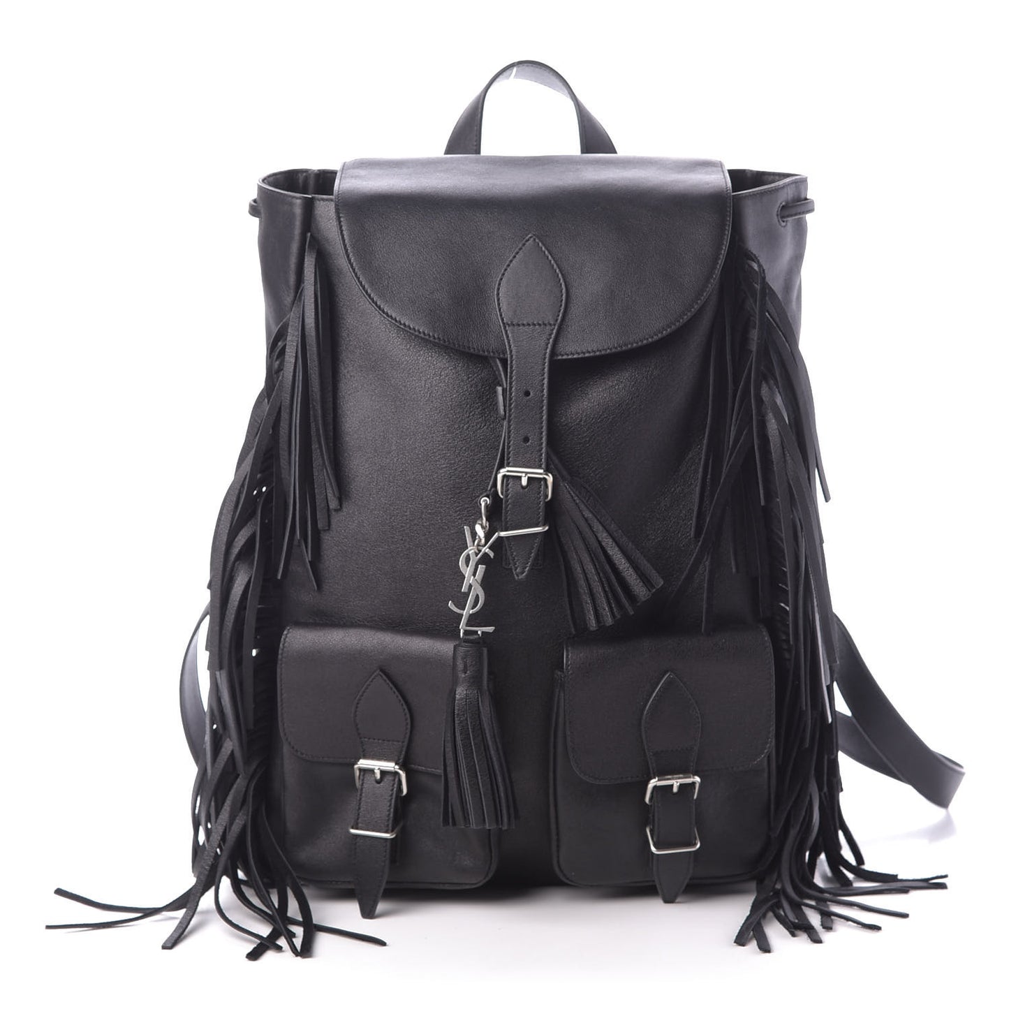 Calfskin Fringe Festival Backpack Black