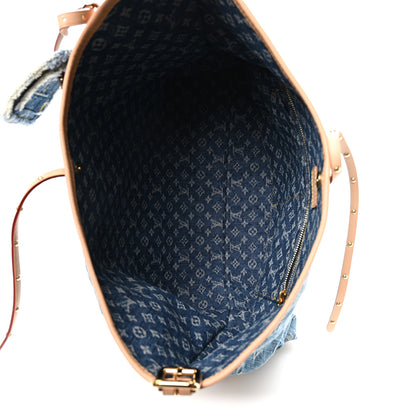 Louis Vuitton Monogram Denim CarryAll MM Blue 6 of 10
