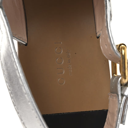 Gucci Nappa Charlotte Horsebit Thong Sandals 39.5 Silver 9 of 12