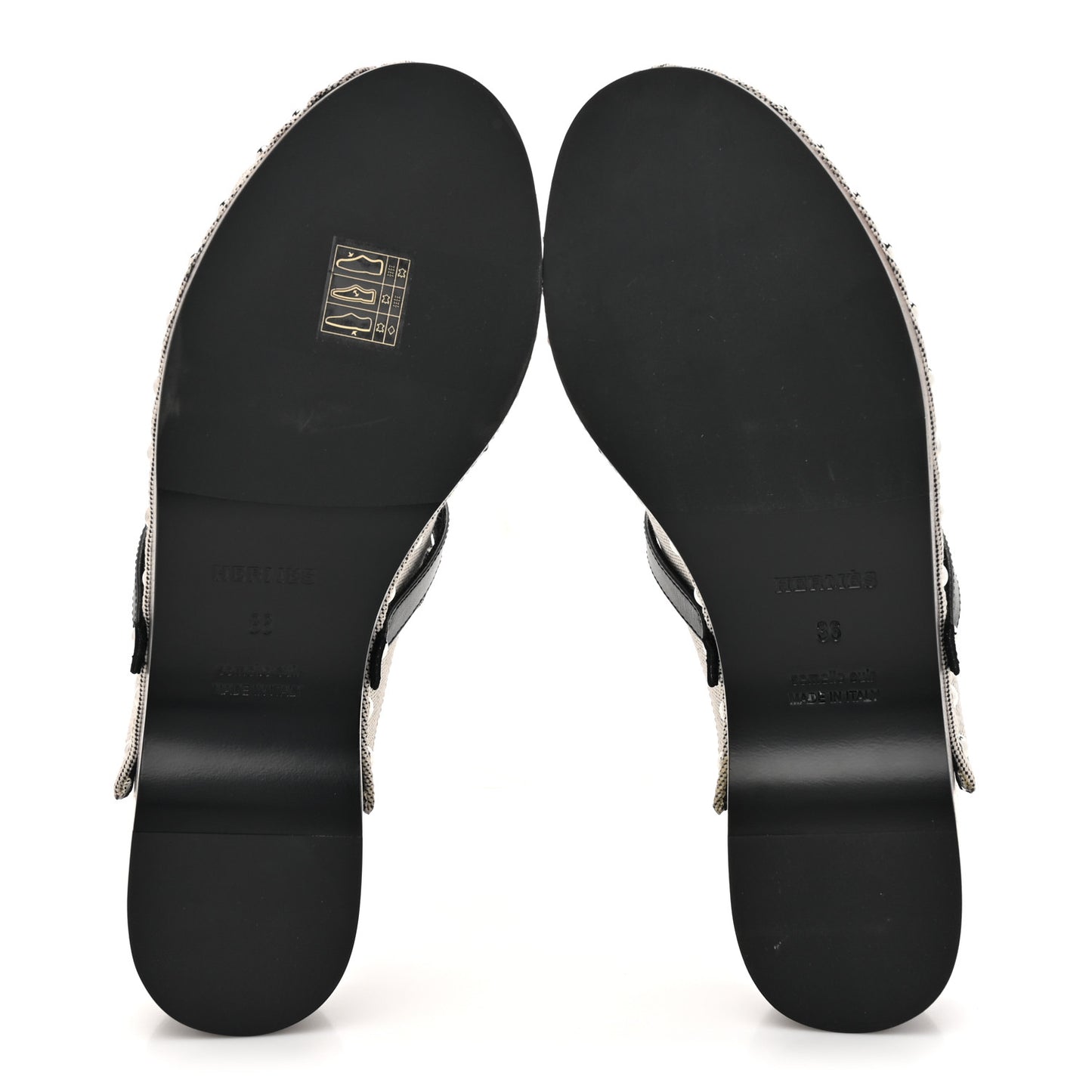 H Canvas Calfskin Carlotta Mules 36 Prunoir Black