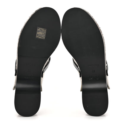 Hermes H Canvas Calfskin Carlotta Mules 36 Prunoir Black 5 of 10