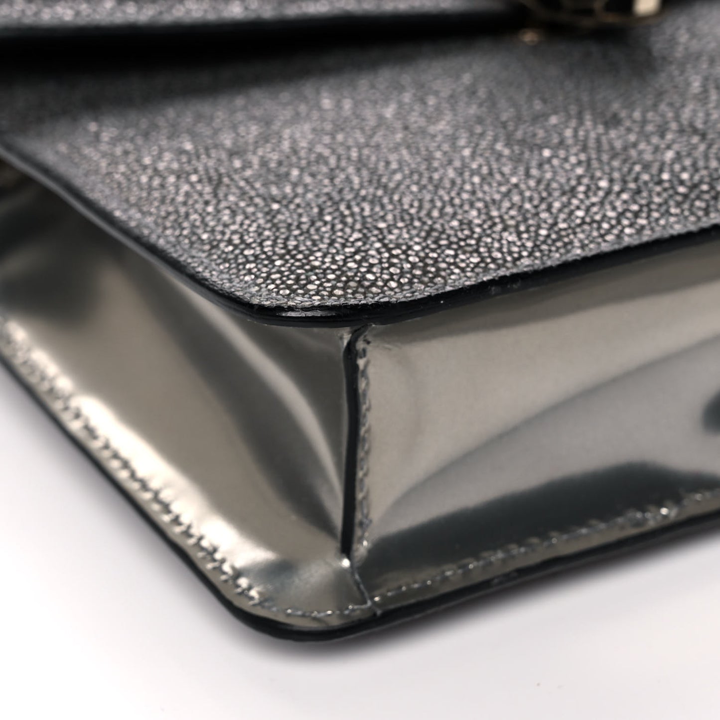 Stingray Patent Serpenti Forever Crossbody Grey