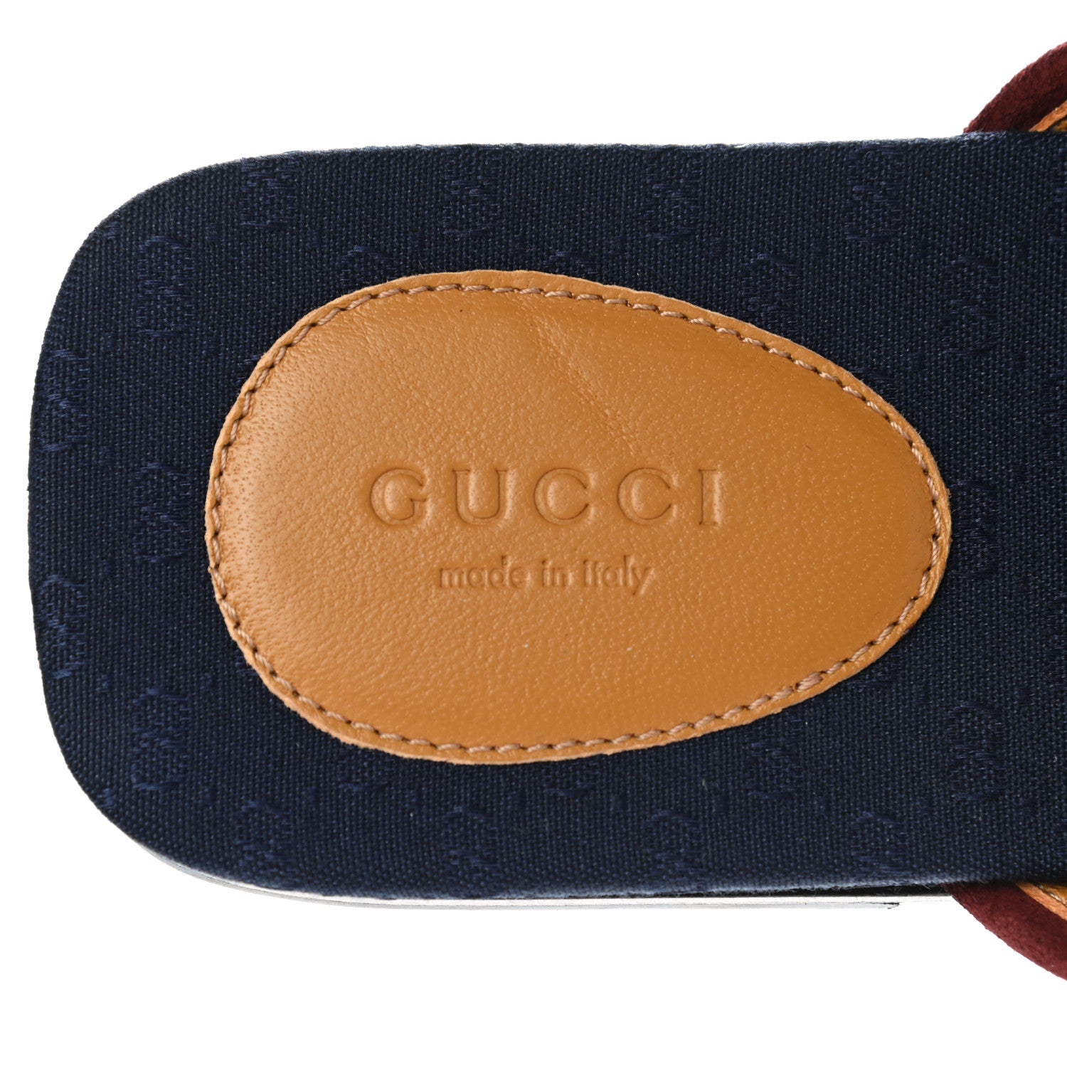 Gucci Canvas GG Monogram Womens Criss Cross Slide Sandals 39 Sahara Rubino Chardonnay 7 of 9