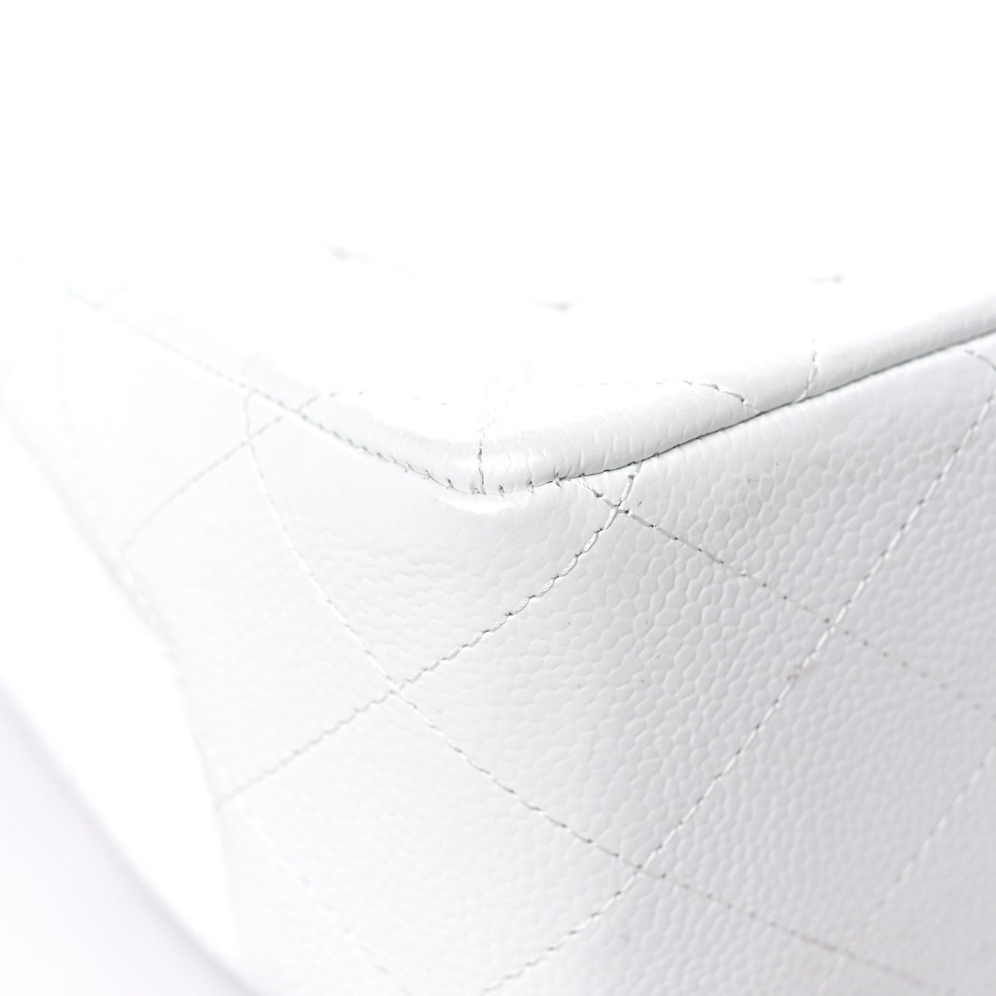 Caviar Quilted Jumbo Single Flap White