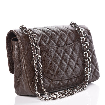 Chanel Caviar Quilted Medium Double Flap Brown 3 of 9