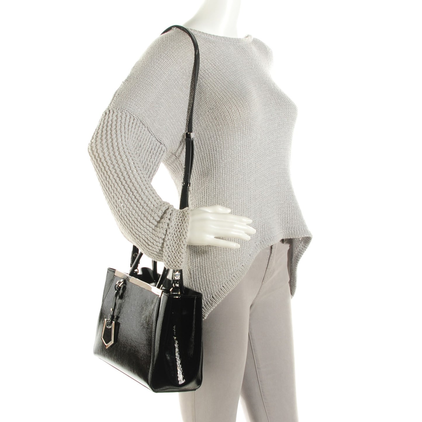 Patent Vitello Elite Petite 2Jours Tote Black