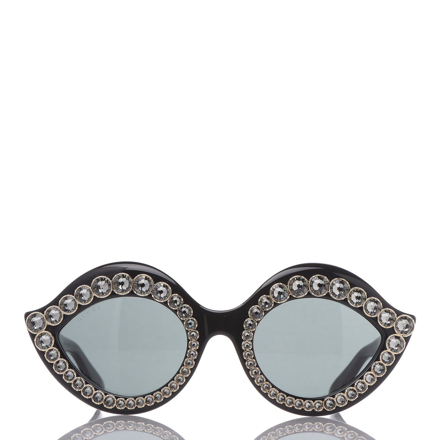 Gucci Acetate Crystal Studded Cat Eye Sunglasses GG3867/S Black 3 of 8