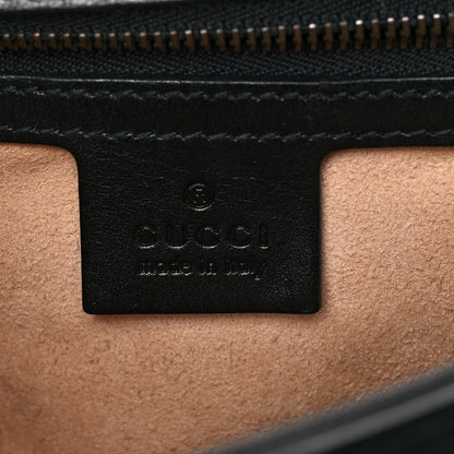 Gucci Calfskin Matelasse Small GG Marmont Top Handle Shoulder Bag Black 5 of 9