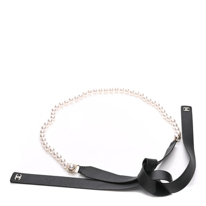 Chanel Lambskin Pearl CC Chain Belt XS Black 1 of 4