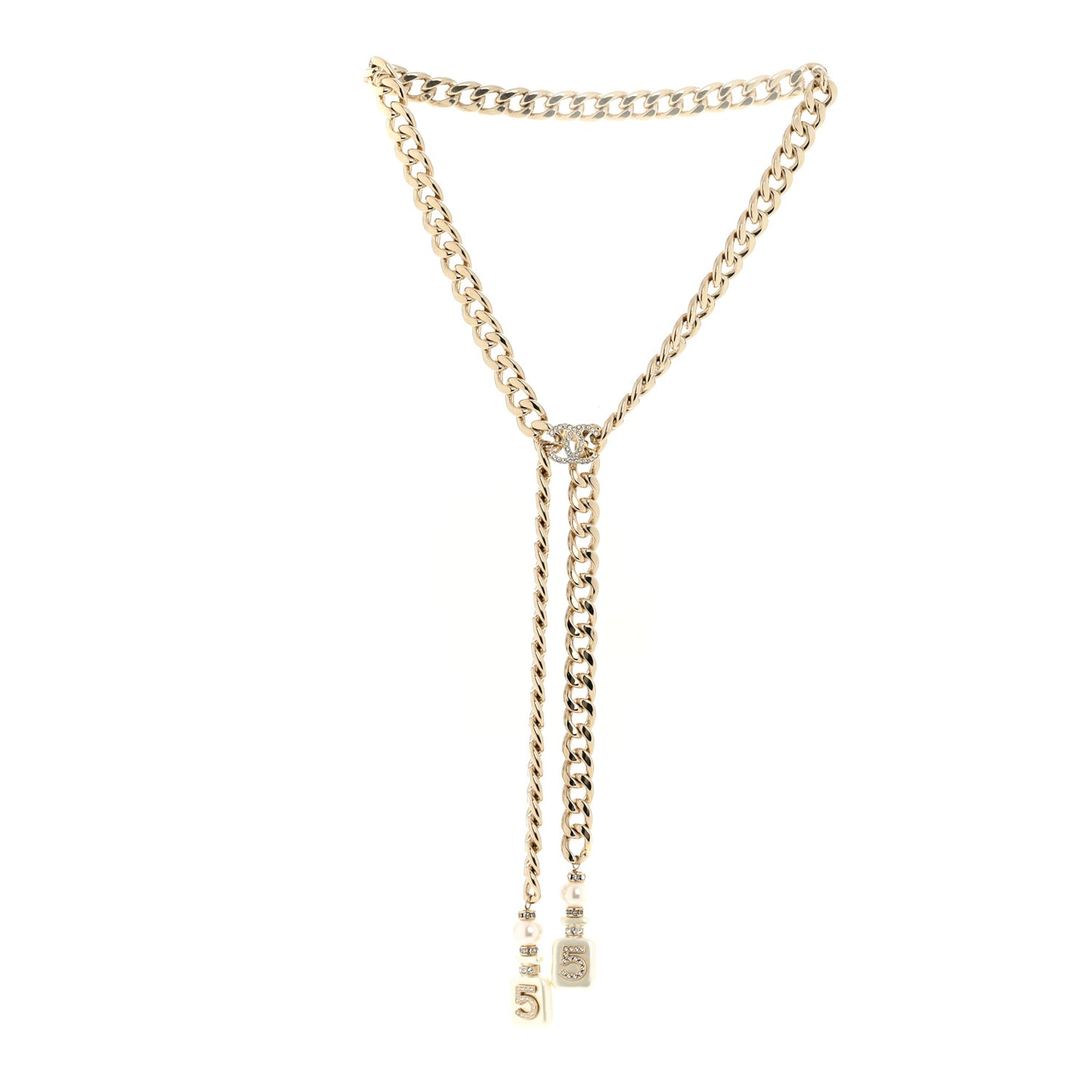 Resin Crystal CC No 5 Perfume Bottle Necklace