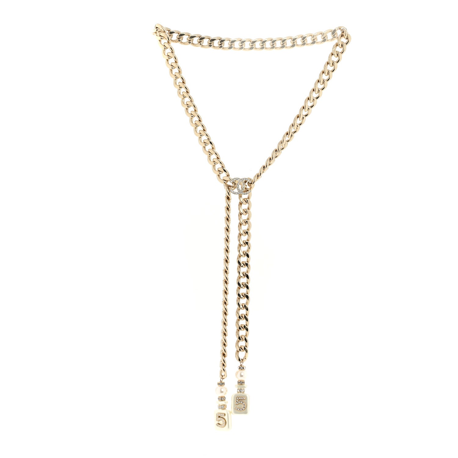 Chanel Resin Crystal CC No 5 Perfume Bottle Necklace 3 of 7