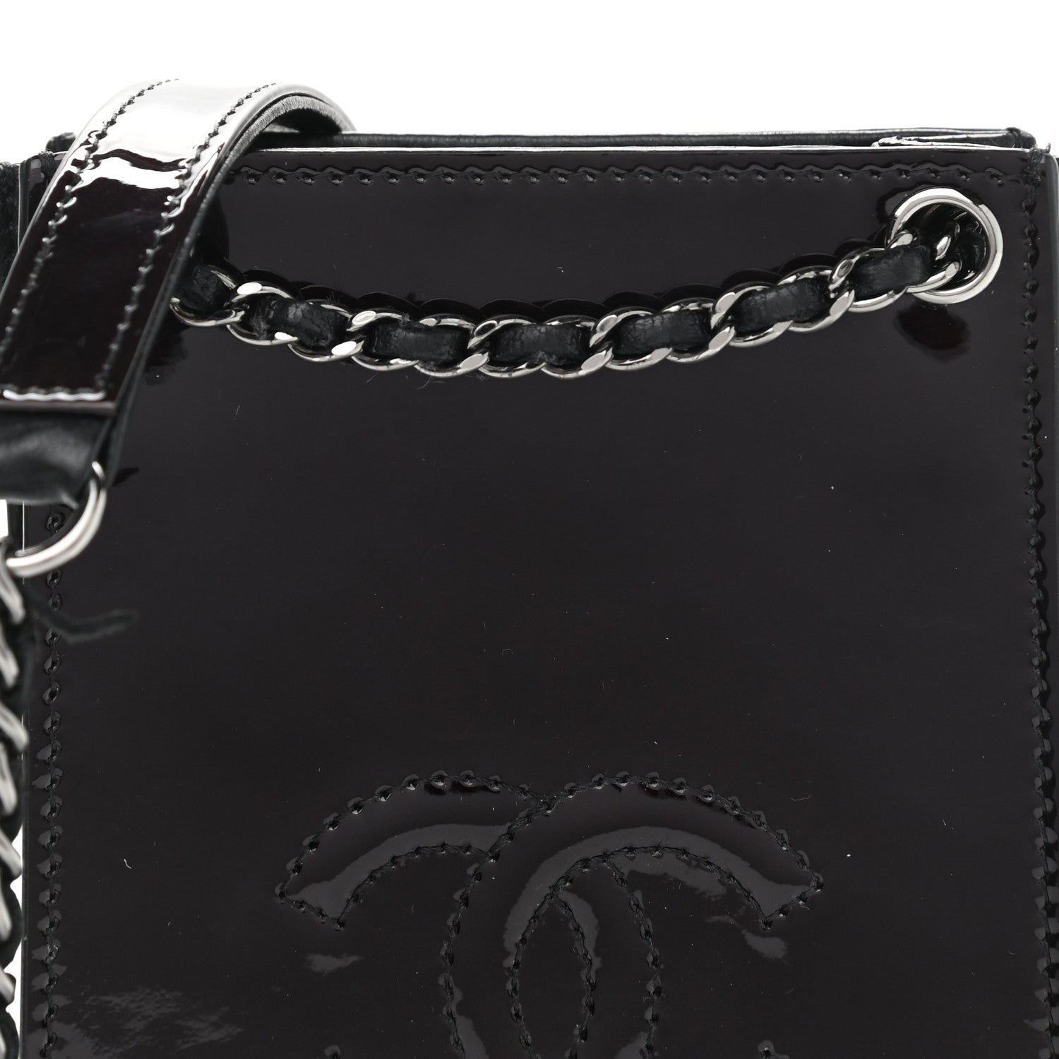 Chanel Patent CC Phone Holder Crossbody Black 10 of 14