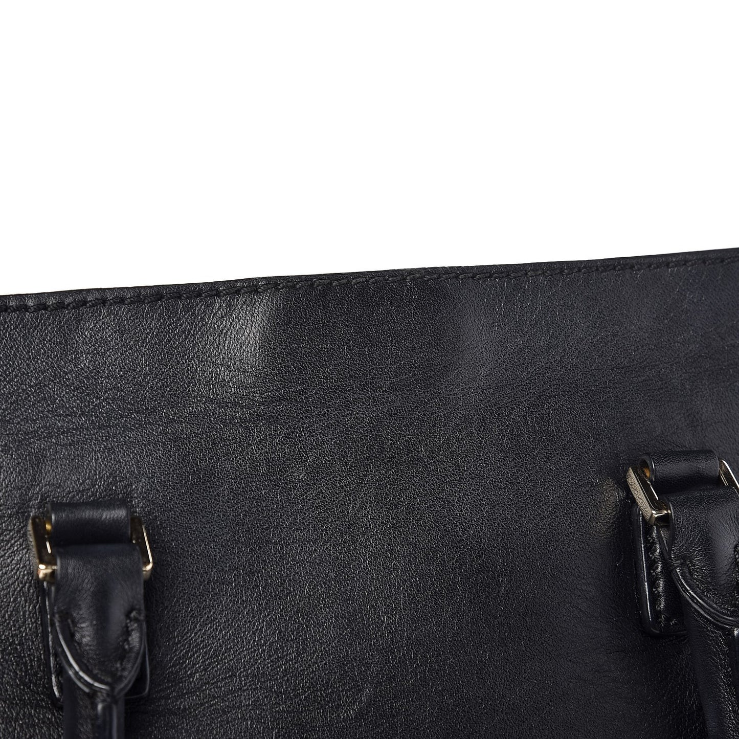 Vitello Small Rockstud Double Handle Tote Black