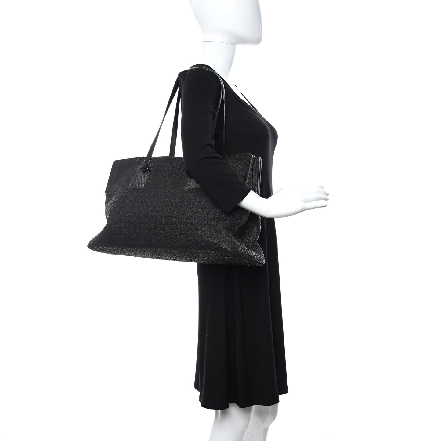 Nappa Intrecciato Stitched Tote Black