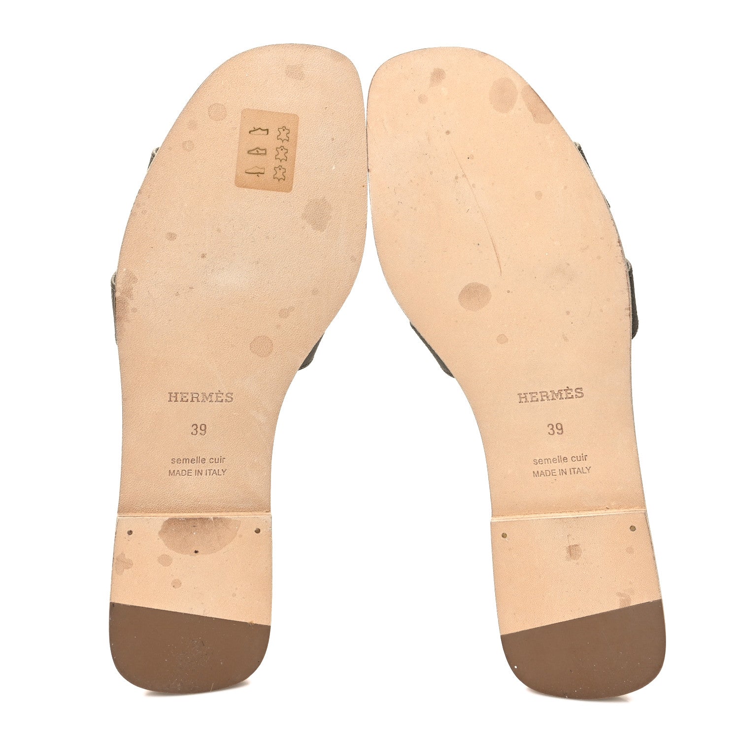 Hermes Epsom Oran Sandals 39 Etoupe 5 of 9