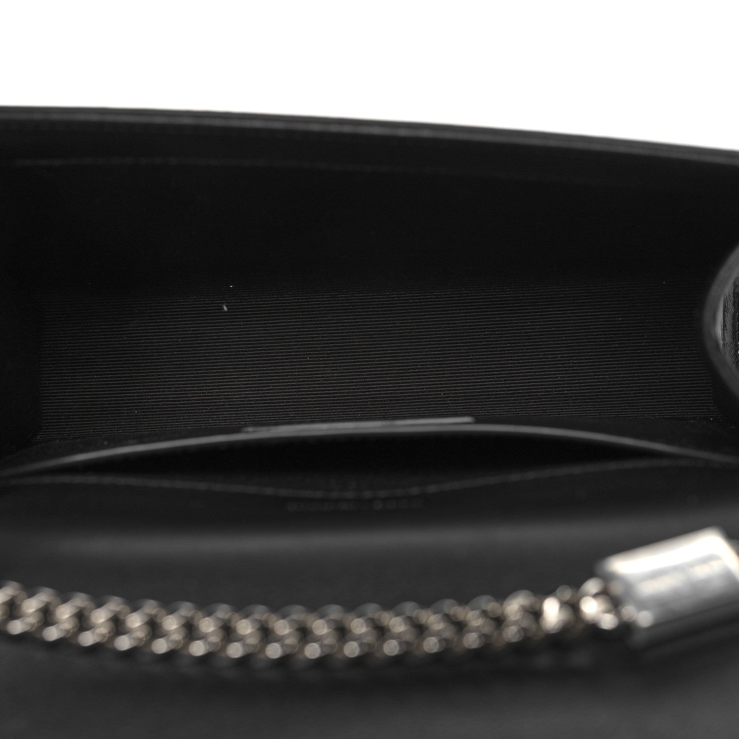 Saint Laurent Patent Textured Striped Small Classic Monogram Kate Tassel Satchel Black 5 of 10