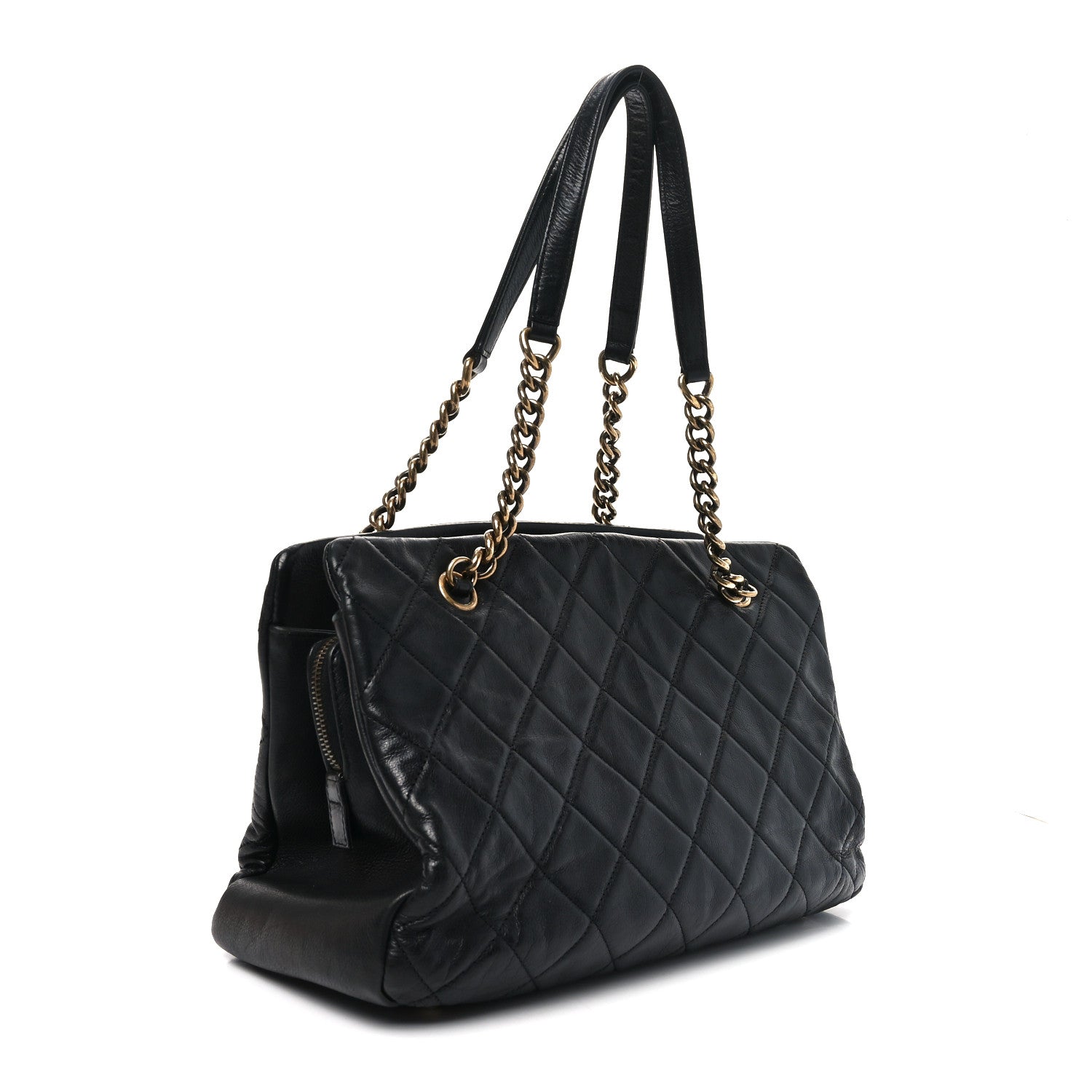 Chanel Calfskin Quilted Small CC Crown Tote Black 2 of 11