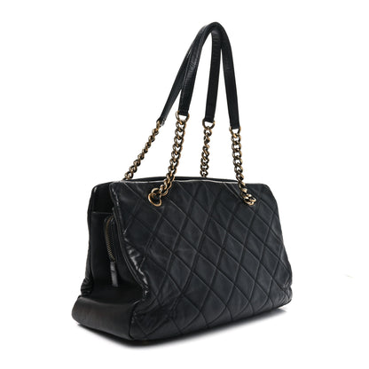 Chanel Calfskin Quilted Small CC Crown Tote Black 2 of 11