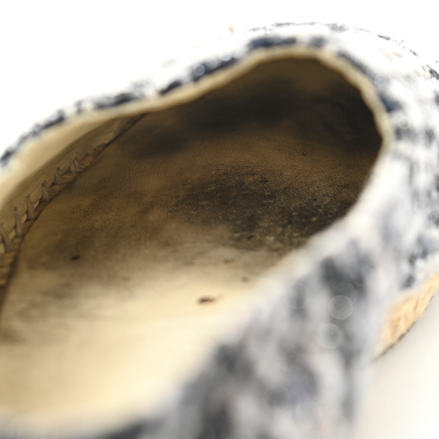 Metallic Tweed Lambskin CC Espadrilles 39 Blue Black Silver