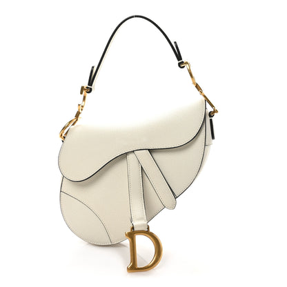 Christian Dior Grained Calfskin Mini Saddle Bag White 1 of 10