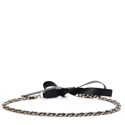 Chanel Calfskin Chain CC Bow Belt Black Gold 2 of 3