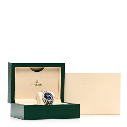 Rolex Stainless Steel 18K White Gold Diamond Bezel 36mm Oyster Perpetual Datejust Watch Blue 126284RBR 5 of 5