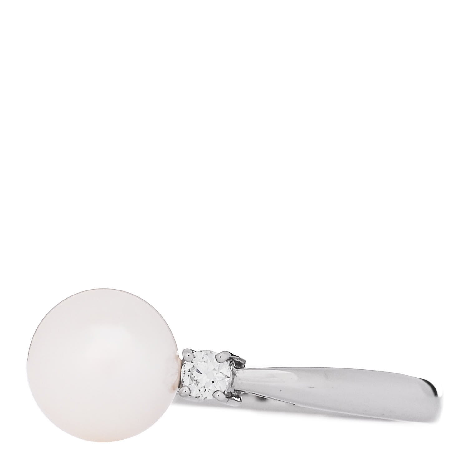 Mikimoto Platinum Diamond Akoya Pearl 8mm Ring 52 6 3 of 6