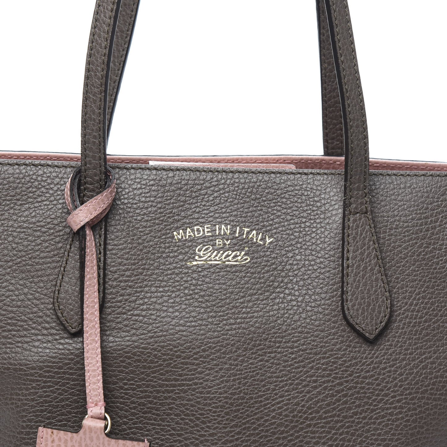 Dollar Calfskin Small Swing Tote Grey Field Soft Pink