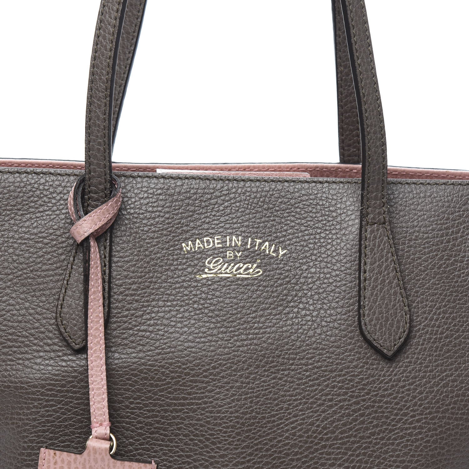 Gucci Dollar Calfskin Small Swing Tote Grey Field Soft Pink 13 of 13