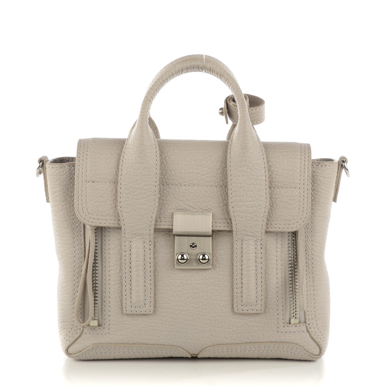 3.1 Phillip Lim 3.1 Textured Calfskin Mini Pashli Satchel Feather 1 of 7