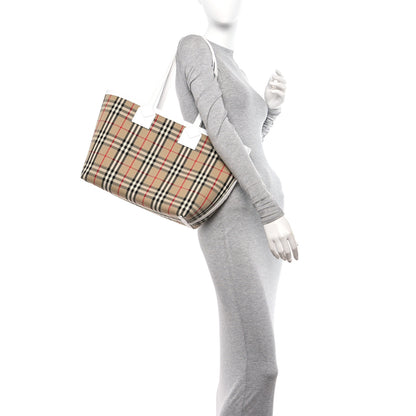 Burberry Cotton Vintage Check Medium London Tote Bag White 2 of 11