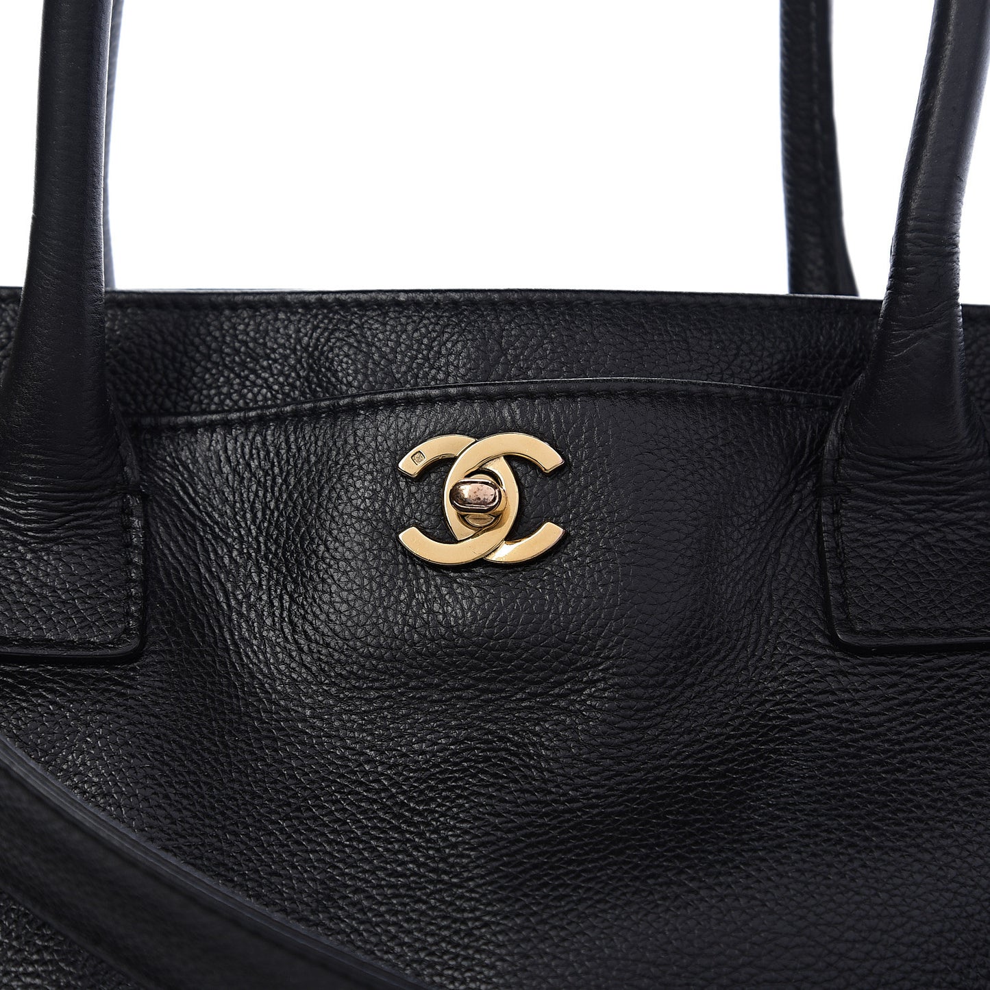 Calfskin Cerf Executive Shopper Tote Black
