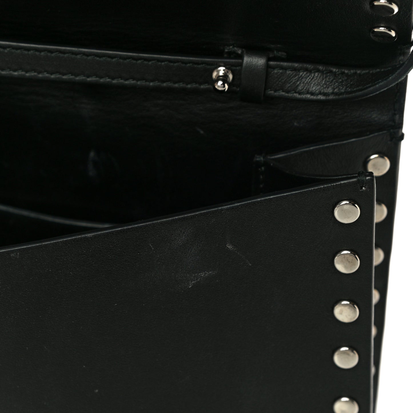 Calfskin Studded Small Lunch Bag Black