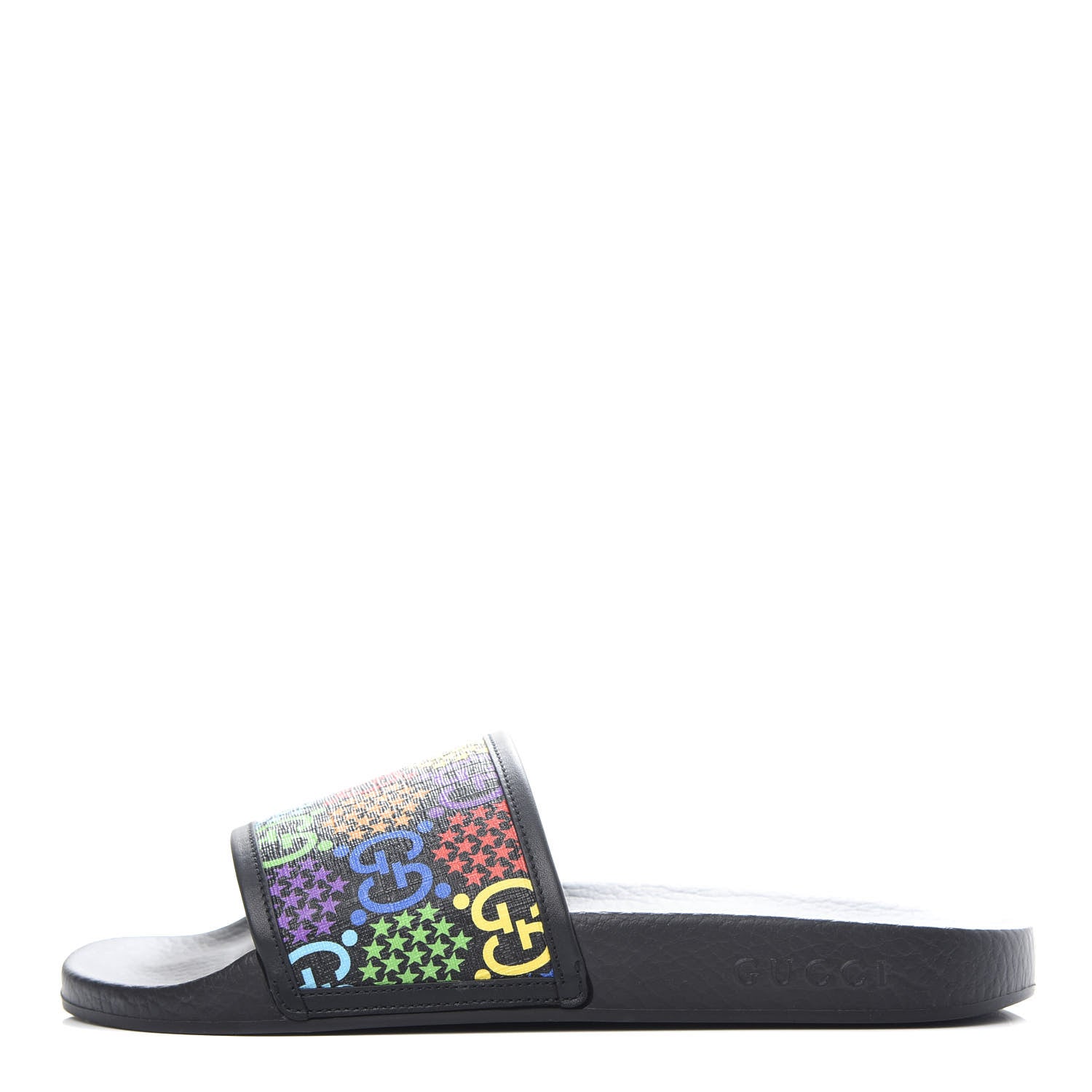Gucci GG Supreme Monogram Psychedelic Slide Sandals 40 Black Multicolor 1 of 11
