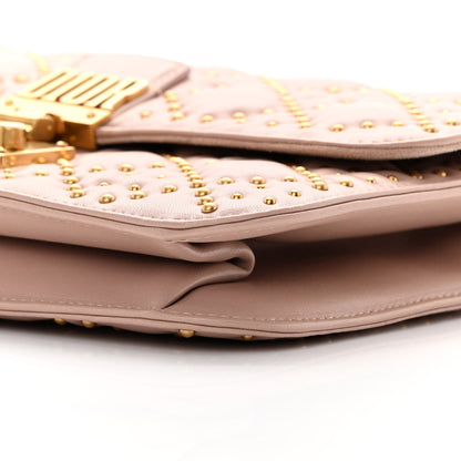 Christian Dior Lambskin Cannage Studded Large Dioraddict Flap Bag Nude 10 of 12