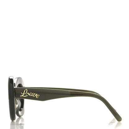 Loewe Acetate Curvy Round Sunglasses LW40112I Green 3 of 7