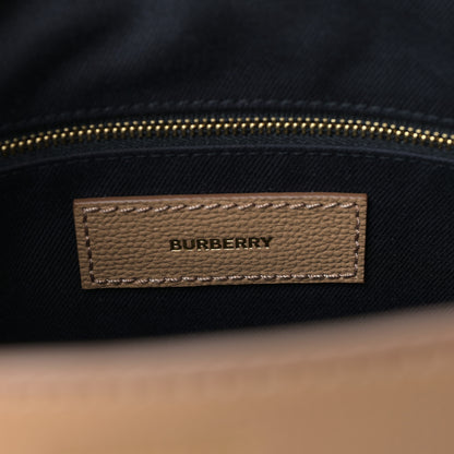 Burberry Grainy Calfskin House Check Small Banner Tote Tan 6 of 10