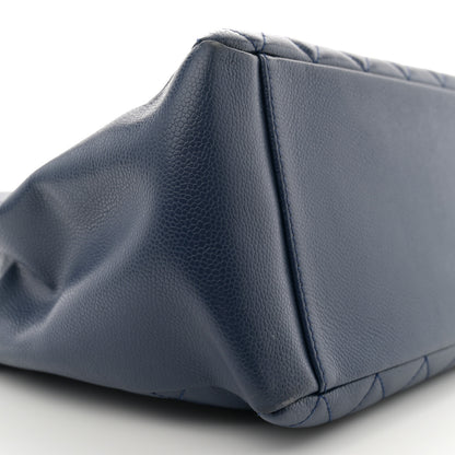Chanel Caviar Quilted Grand Shopping Tote GST Dark Navy Blue 10 of 15